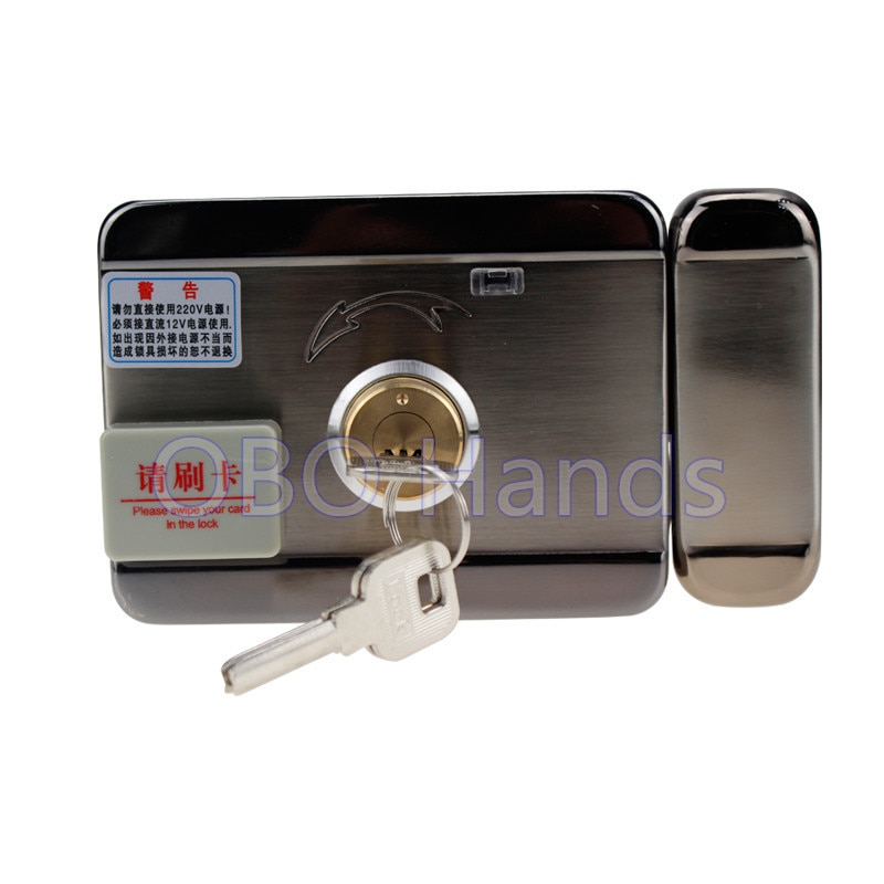 Access control lock metal mute electric lock RFID security door lock EM lock with rfid key card reader for apartment
