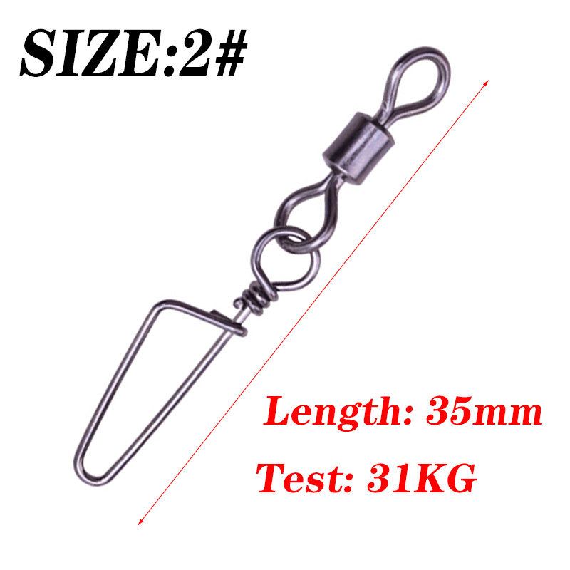 20Pcs 1#-14# Stainless Steel Fishing Triangle Connector Pin Bearing Rolling Swivel Snap For Lure Hook Fishing Tackle Accessories: Red