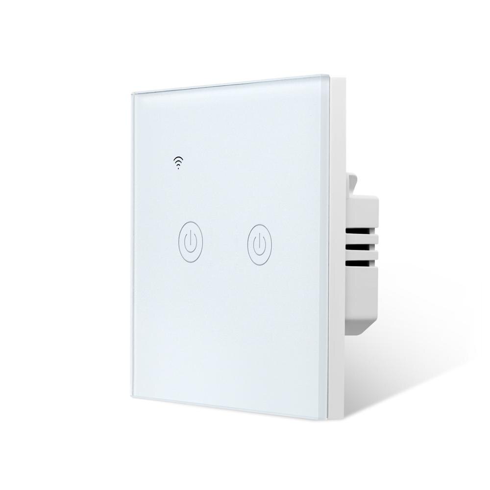 WIFI Switch Apple Homekit Smart Home Control 1 Gang 2 Gang 1 Way 220V EU Wall Switch Timmer 10A 2.4GHz: 2 Gang White