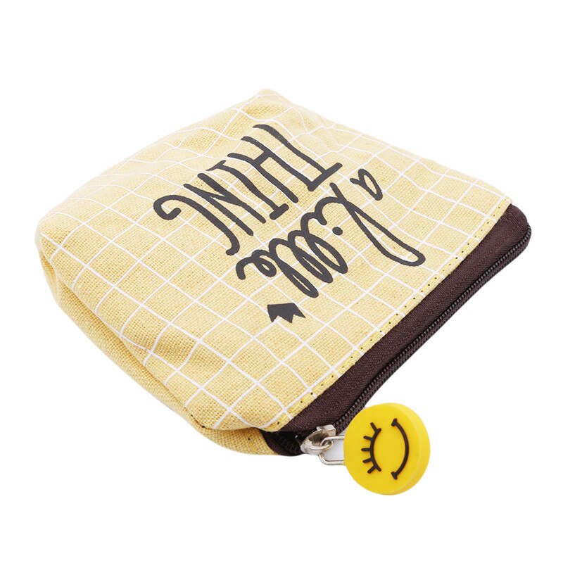 Schattige canvas dames handtassen blauw roze geel grijs 4 stijl college wind stof sleutel portemonnee glimlach dag