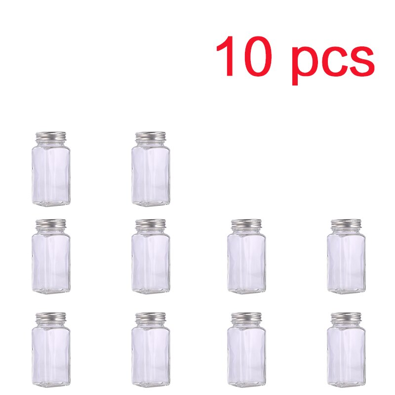 Kitchen glass seasoning bottle sprinkling seasoning jar seasoning box salt shaker moisture-proof seasoning bottle: 10pcs