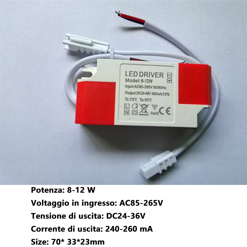 LED-Treiber 260 mA, 1–3 W, 4–7 W, 8–12 W, 12–18 W, 18–24 W, 24–36 W, LED-Treiber, ein Corrente Costante Alimentatore Profi Treiber, LED-Trafo: Blau