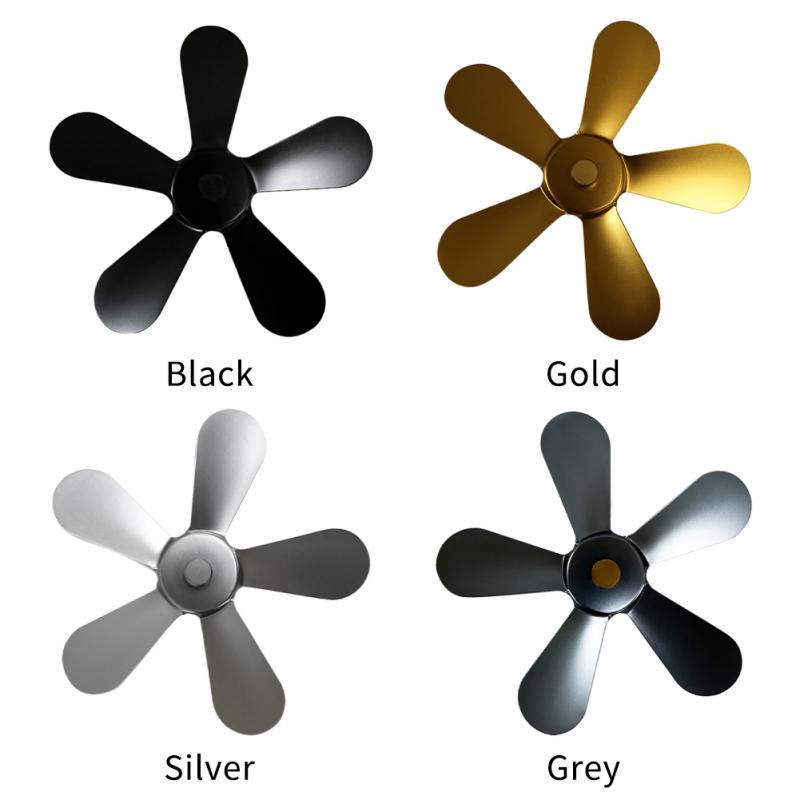 Burner Low Noise Living Room Energy-Saving Wood Stove Modern Efficient Fireplace Fan Winter Heat Powered Warm 5 Blades Household