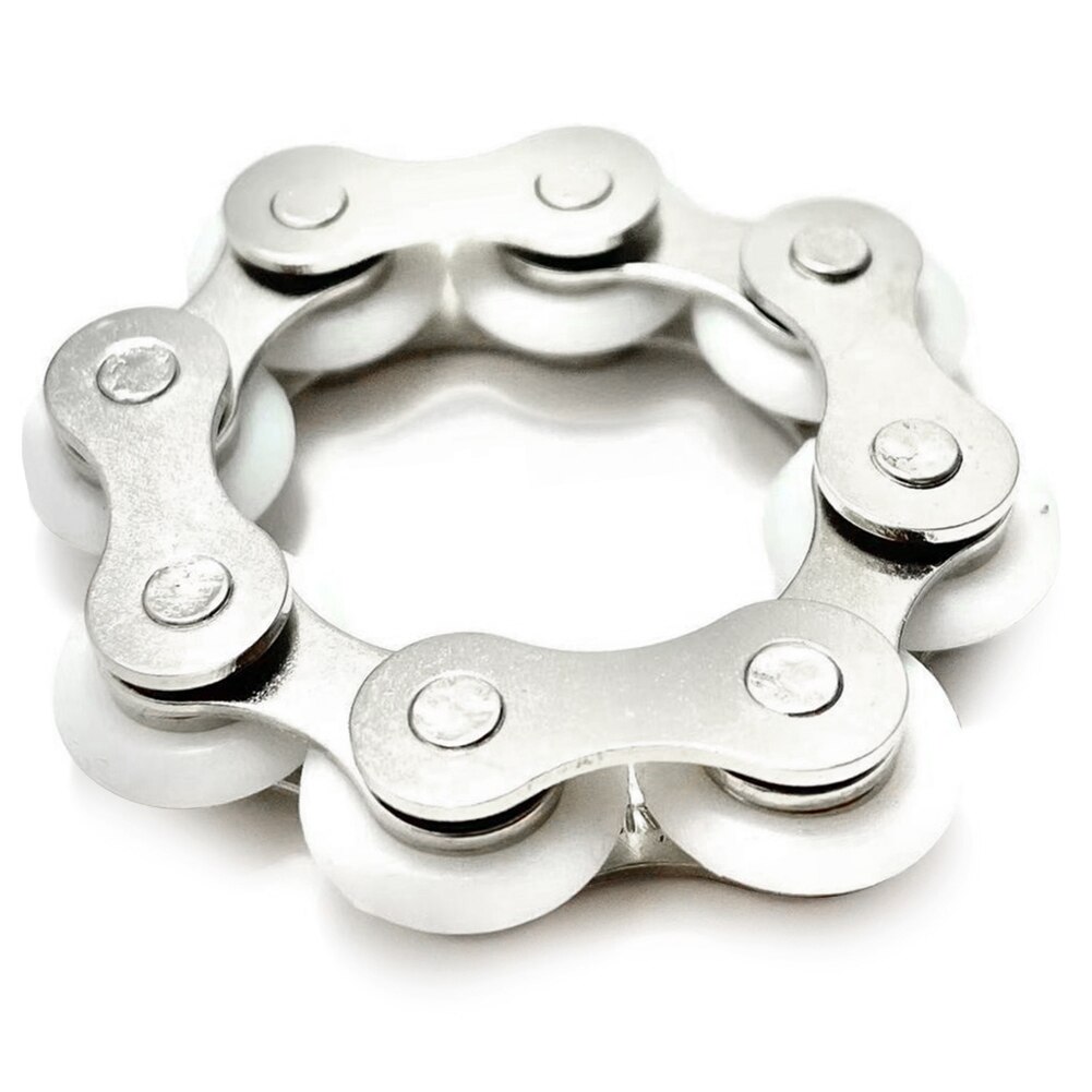 Decompression Pressure Reduction Fun Bicycle Chain Key Ring Fidget Toy Stress Reliever Anxiety Relief: H