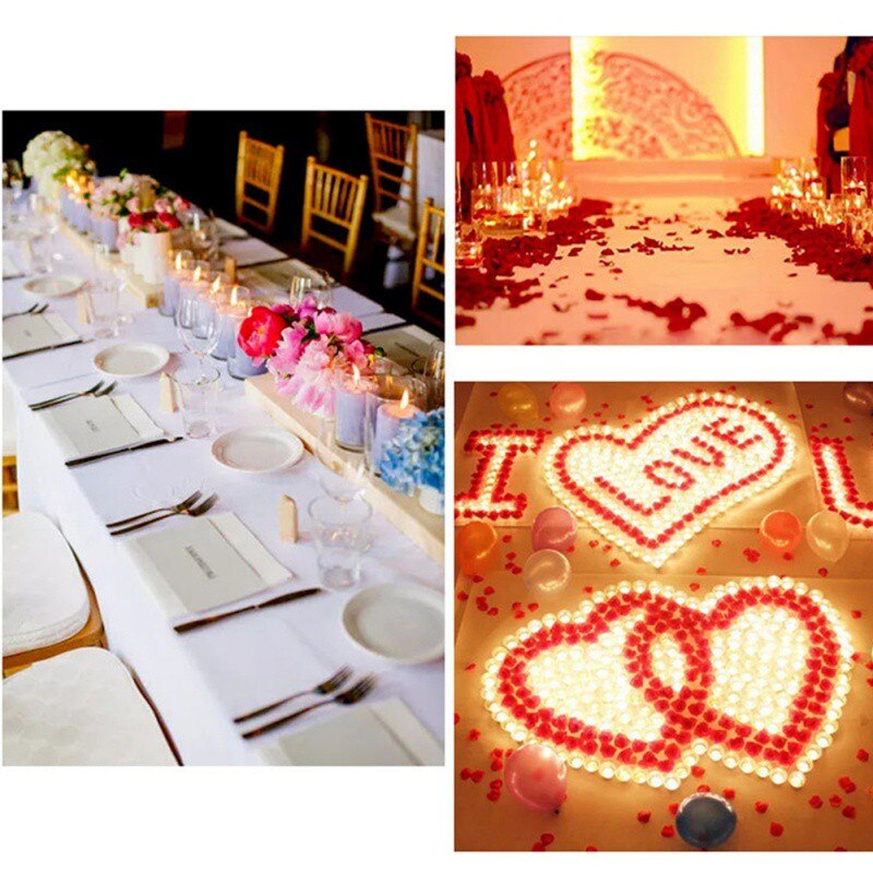Thé cire ronde bougie pâques lanterne bougie pour la décoration église sans fumée romantique amour mariage brûlant bougies supports 50 pièces