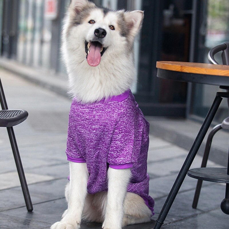 Big Dog Clothes Sweater Clothes Purple Large-size Sport Clothes Sweatshirt For Dogs Pets Costume