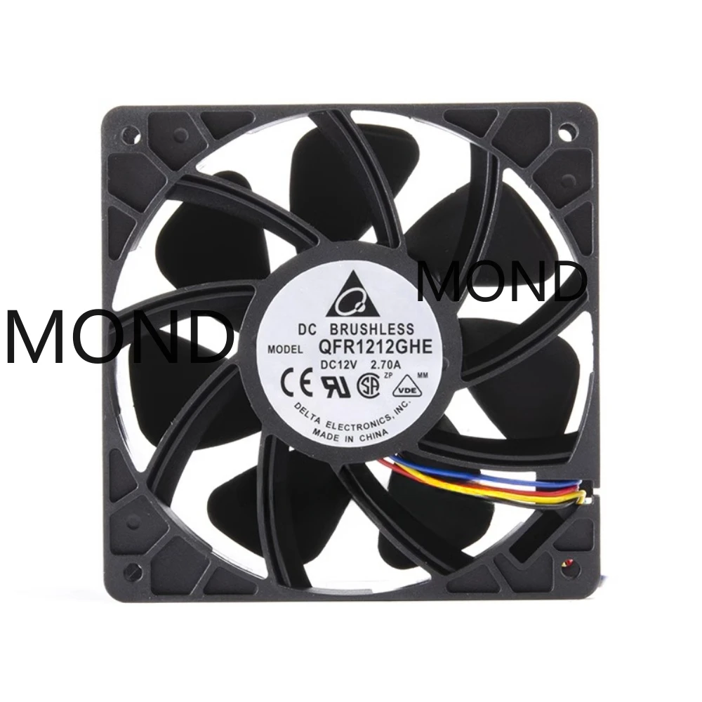 Delta QFR1212GHE Server Fan Cooling 12V 12038 12CM 7000RPM 120*120*38mm PMW High Air Volume Violent Double Ball Cooler Ant S7 S9