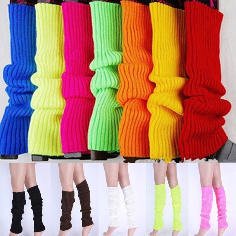 Cosplay Costumes Ladies Legwarmers Gloves leg warmers Knitted Neon Dance 80s Party Costume 1980s