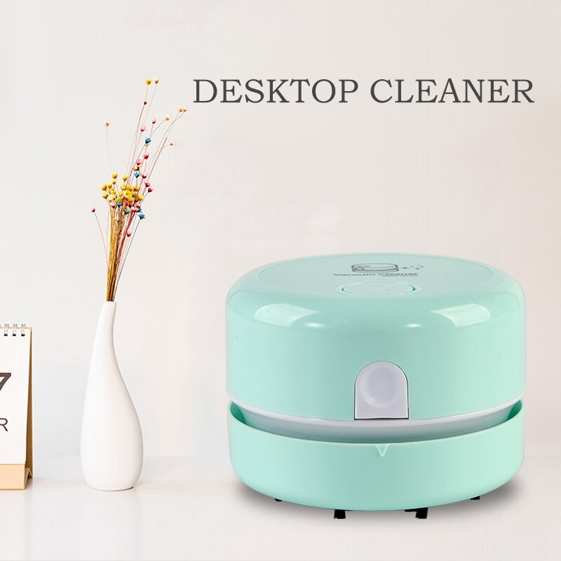 Desktop Vacuum Cleaner, Mini Table Dust er, Handheld Cordless Tabletop Vacuum Cleaning for Keyboard School,Green