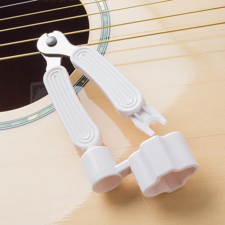 Guitar String Winder and Cutter All-In-1 Restringing Tool-Includes Clippers Bridge Pin Puller Peg Winder for Fit Most Guitars: WHITE