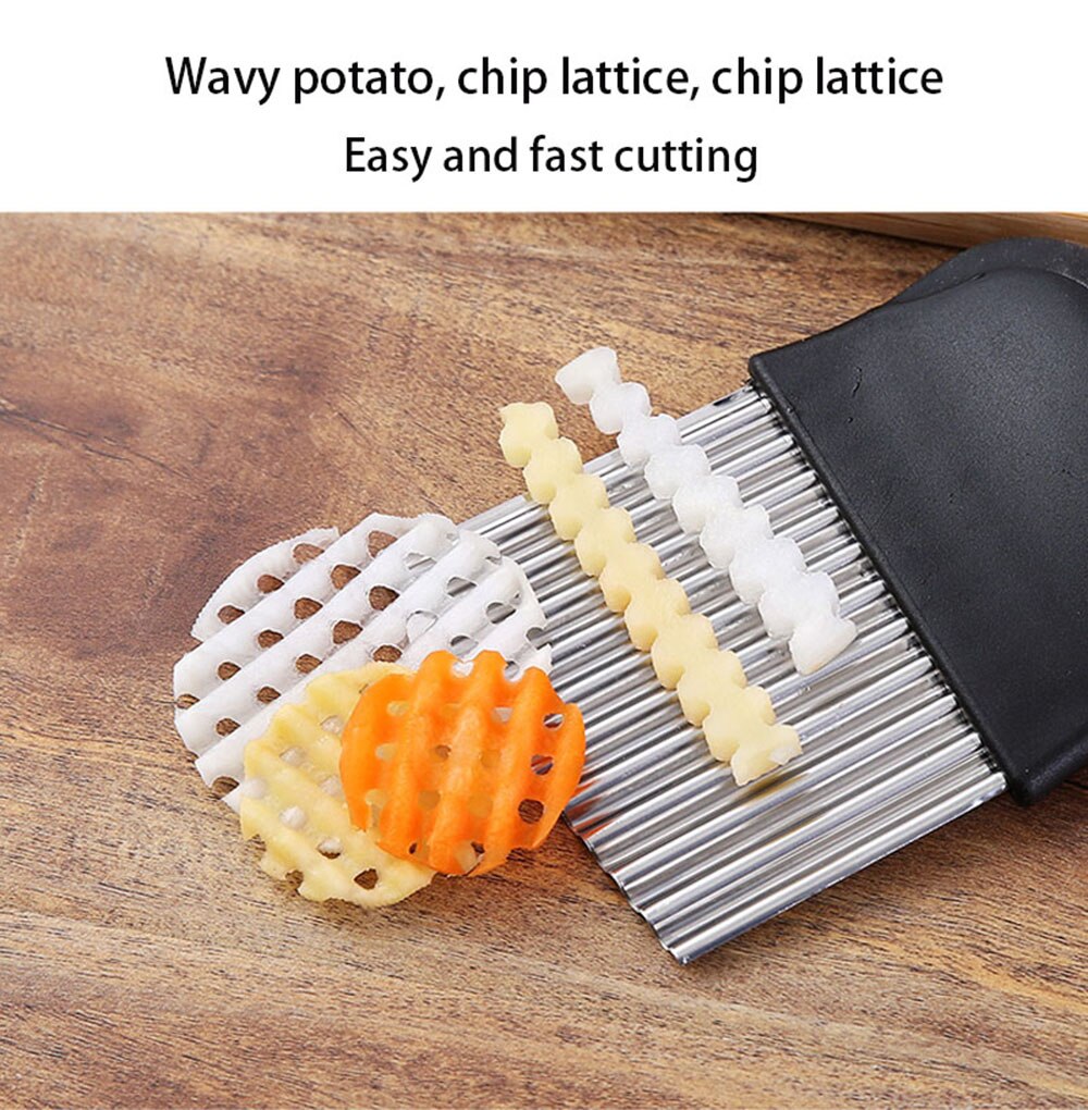 Potato Cutter Chips French Fry Maker Peeler Cut Dough Fruit Vegetable Kitchen Accessories Tool Knife Chopper Crinkle Wavy Slicer
