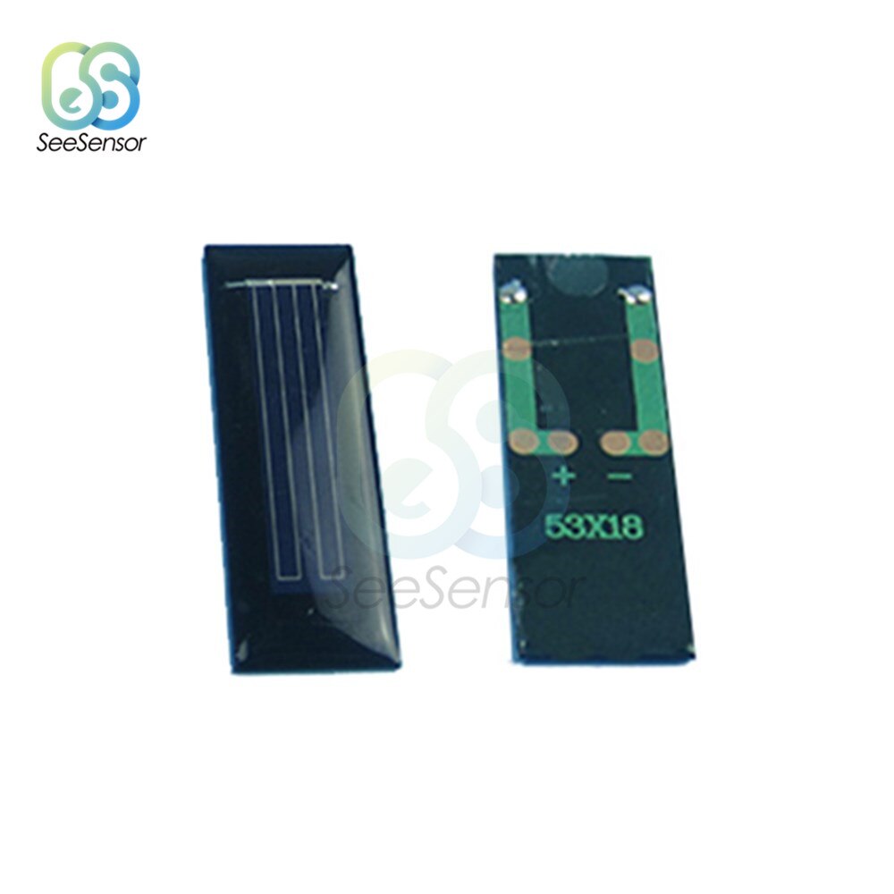 Mini Solar Panel DIY Solar Cells Accessories Photovoltaic Module PV Module 0.5V 100mA 53*18*2.5mm