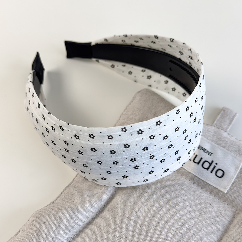 Diademas Retro de lunares blancos y negros con flores pequeñas, diademas con borde ancho, banda para el cabello con temperamento para mujer, aro para el cabello para , tocado de: YELLOW