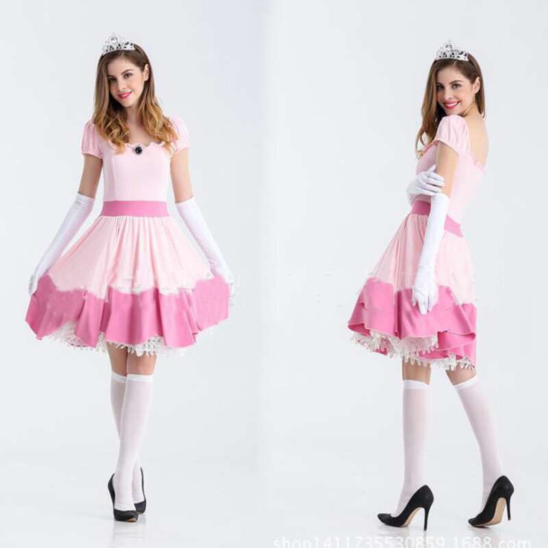 Halloween Volwassen Apparels Prinses Sneeuwwitje Prinses Jurk Roze Meid Rok Kostuum Maskerade Carnaval Show Cosplay Kostuum: Default Title