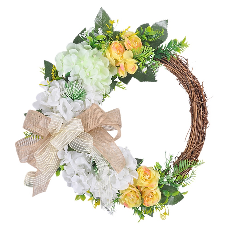 girlanda 40Cm rattanowe drzwi robić domu wiszące rustykalna dekoracja dekoracja wielkanocna na imprezę i festiwal uroczystość dekoracje