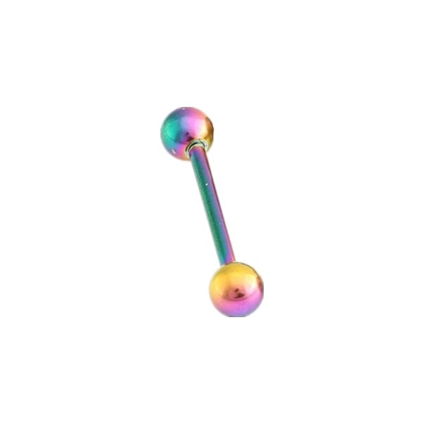 1PCs Stainless Steel Tongue Piercing Septum Industrial Barbell Earrings Ball Tongue Rings Body Piercing Jewelry 4 Colors: Ranbow