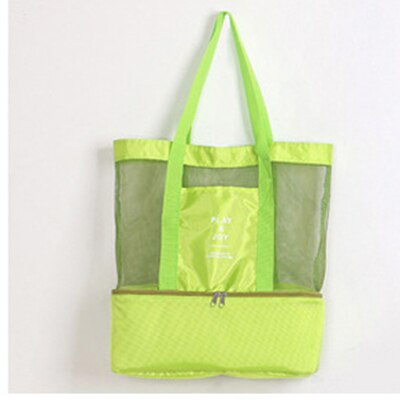 Large Thermal Insulation Cooler Bashopping bagsgs women&#39;s handbags multifunctional insulation package 2 Layers Food portable: green