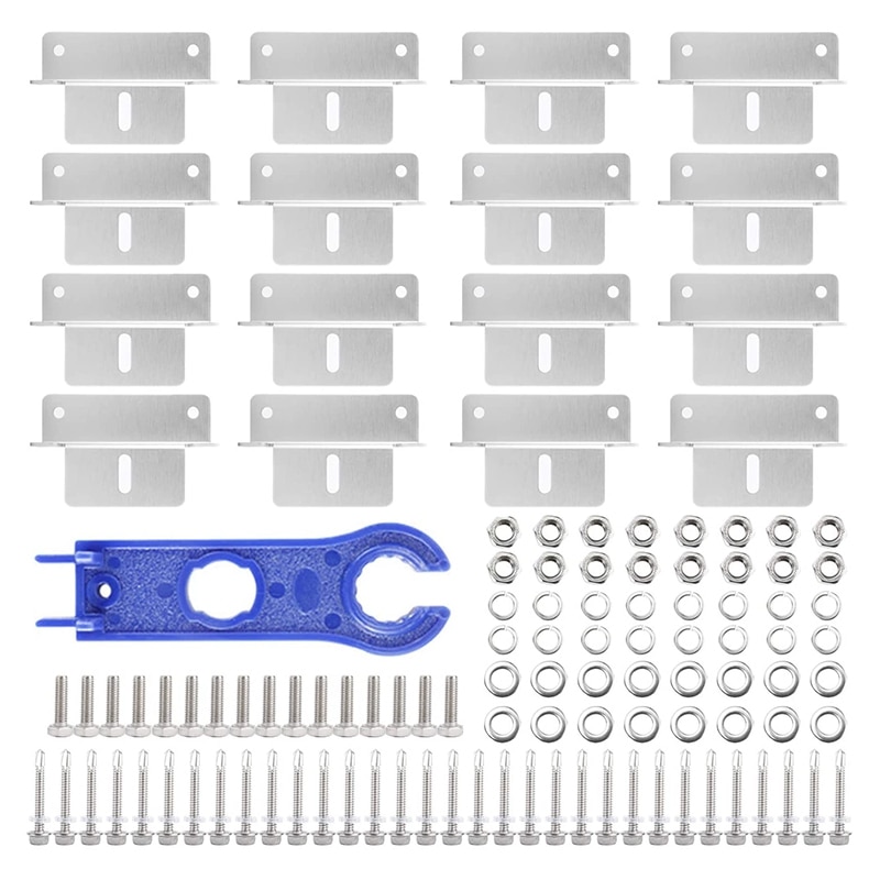 4 Sets Solar Panel Mounting Brackets Roof Panels Z Bracket Mounting Hardware Kit for RV Boat Off Grid Roof Motorhome