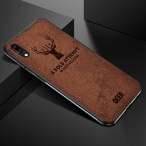 Deer tkaniny tkaniny etui do Huawei P20 Lite Pro P inteligentne etui na Huawei Huawei P 20 20 lite 20Pro PSmart miękka TPU krawędzi telefon okładka: P20 / Khaki