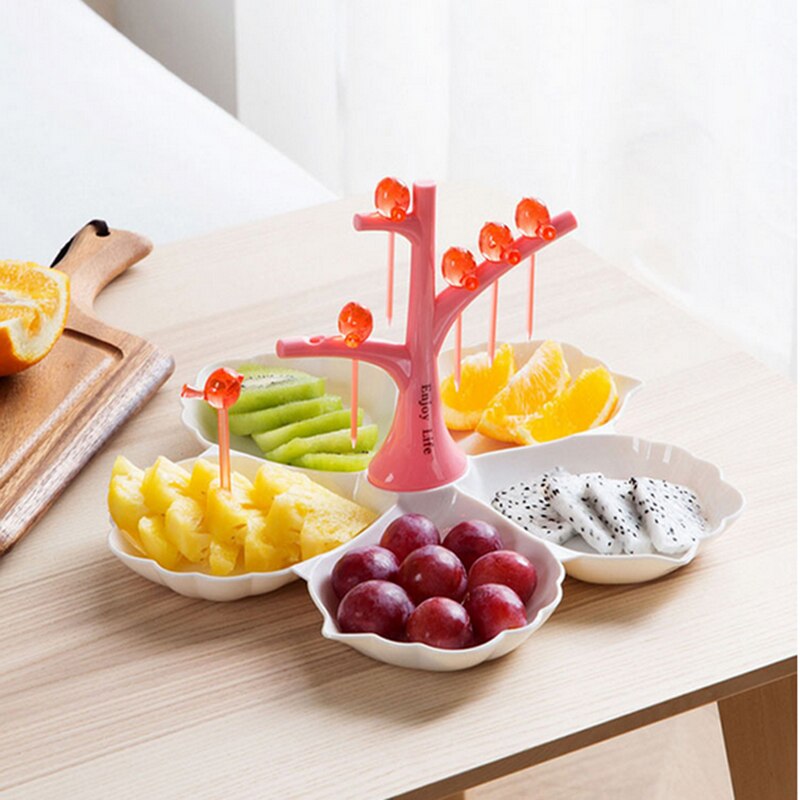 Creatieve Kleine Vogel Vorm Fruit Vork Snack Dessert Boom Fruit Snoep Platen Vork Dessert Vork Fruit Gereedschap Keuken Accessoires