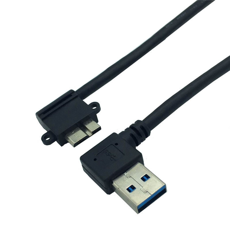 Usb 3.0 a 90 grader op vinkel han til micro b han 10 ben 90 grader venstre vinkel kort data- og ladekabel