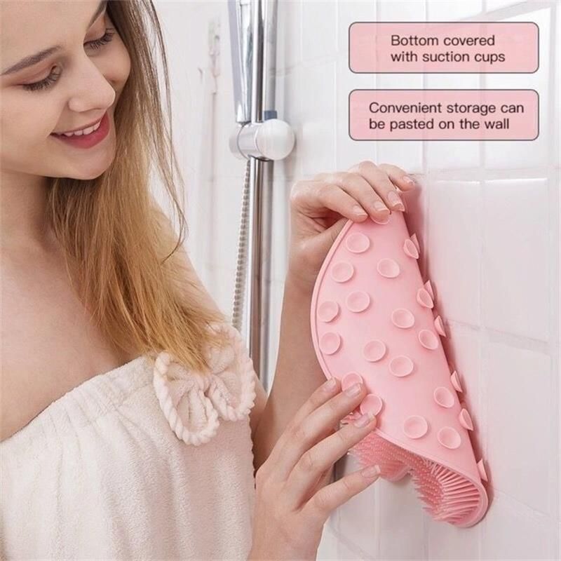 Foot & Back Scrubber Body Shower Brush Reusable Silicone Brush Foot Wash Mat Bathroom Non-slip Bath Mat Foot Anti-slip Mat Bath