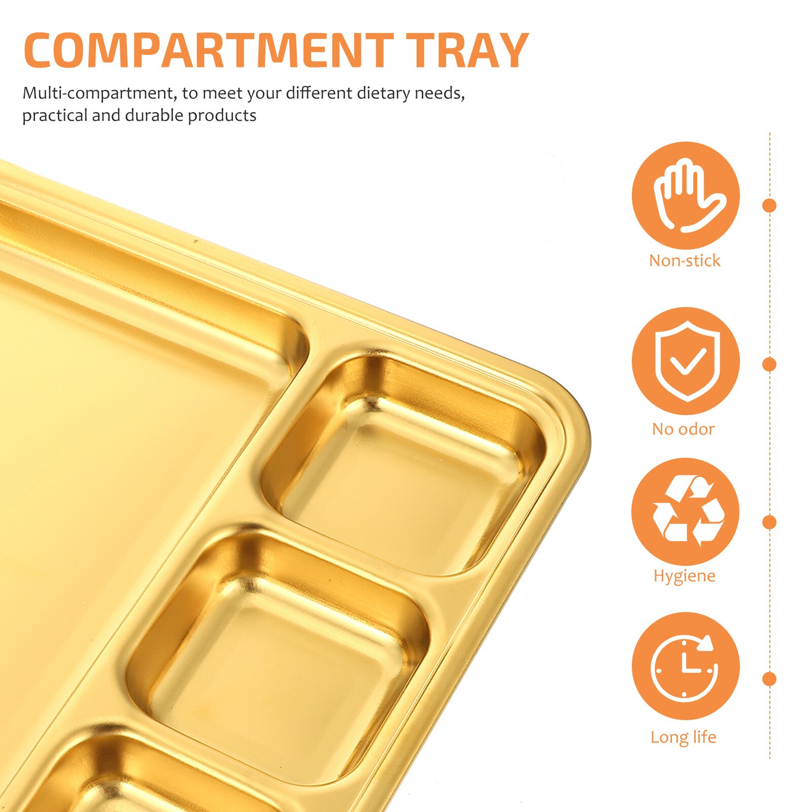 1Pc Practical Convenient Food Plate Multi-grids Barbecue Plate