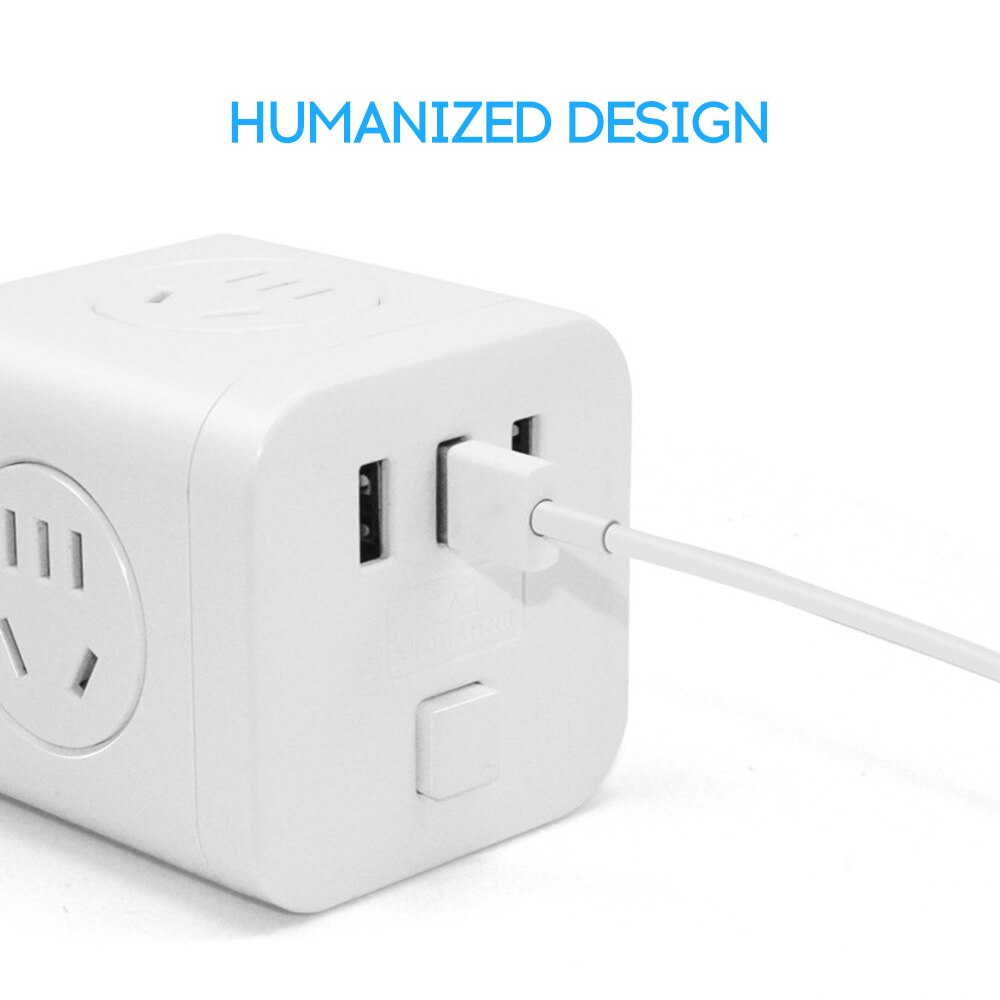 Power Socket with USB Port Socket Charger Adapter Multi-function Vertical Row Plug Wiring Board with 1.6M Cable Power Cube