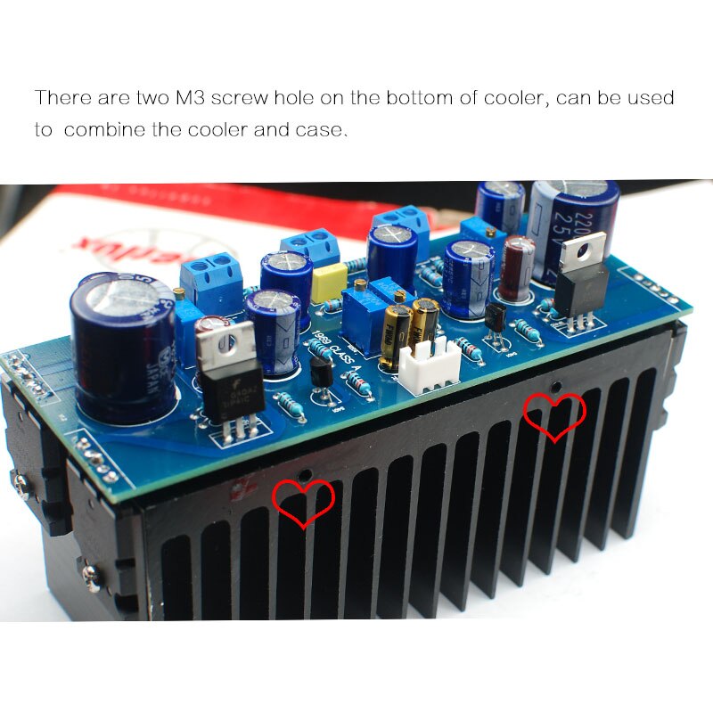 1969 Npn 2.0 Channel Class a Amplifier Completed Board and Heatsinks