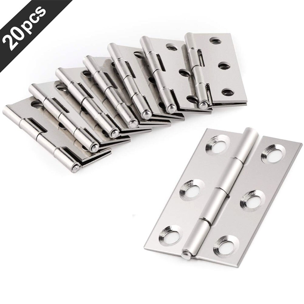 20Pc/set Door Connector 6 Mounting Holes Window Cabinet Stainless Steel Hinges #734