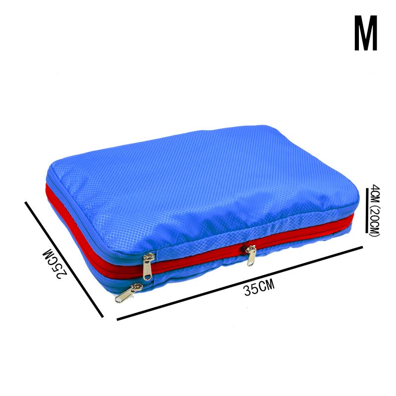 Men Women Black Nylon Travel Bag Waterproof Large Capacity Foldable Travel Bag Organizer Compression Packing Cubes Waterproof: Royal blue M