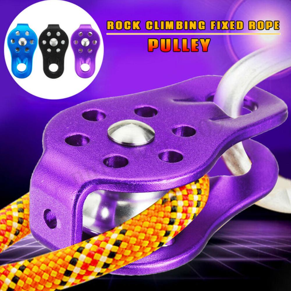 Aluminum Alloy Single Rope Outdoor Mountaineering Climbing Cave Pulley Fixed Single Pulley Crossing Rescue Cave Hoisting Pulley