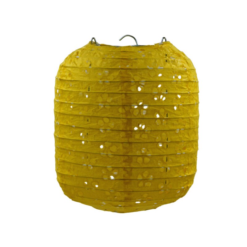 8-10-12-14-16Inch Chinese Style Hollow Paper Lanterns Wedding Paper Party Decoration Supplies Children DIY Lanterns: ellipse yellow / hollow 15cm