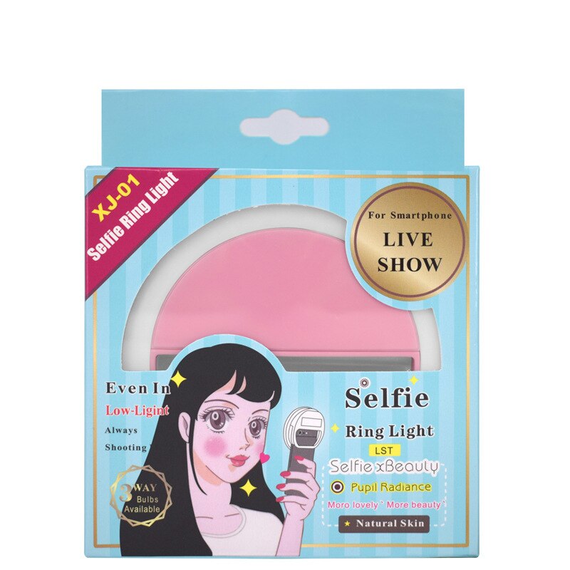 GESCAS – lampe annulaire Led avec Clip et batterie externe, éclairage annulaire pour remplissage de téléphone, beauté, Selfie
