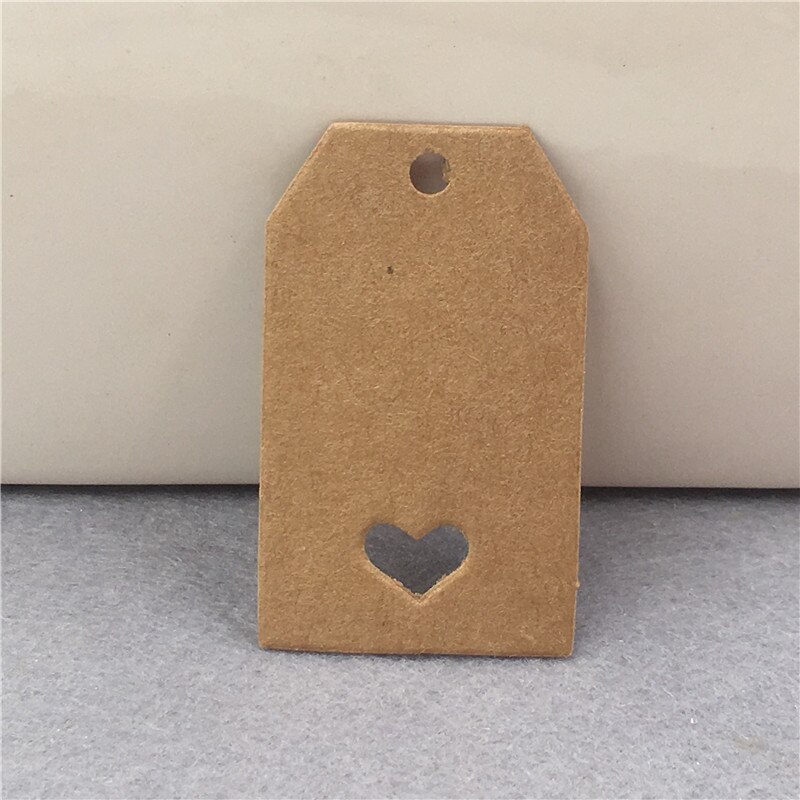 500 stks/partij Handgemaakte 5x3 cm Kraft Papieren Kaart Tag Voor Bruiloft Engagement Party Decoratie Tassen Garment Recycle prijs Label Label: brown