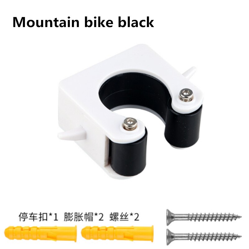 Estante de estacionamiento para bicicleta con hebilla, gancho de pared portátil, expositor para bicicleta de montaña o carretera, soporte vertical para almacenaje: A black