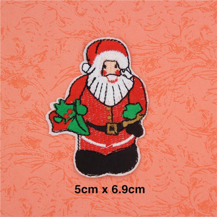 1Pcs Christmas Style Patch For Clothing Iron On Embroidered Sew Applique Cute Patch Fabric Badge Garment DIY Apparel Accessories: 5