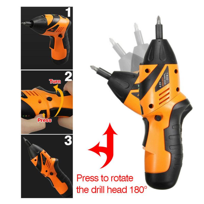 45 Stks/set 4.8V Elektrische Schroevendraaier Huishoudelijke Elektrische Boor Draadloze Oplaadbare Handboor Screwer Huishoudelijke Diy Gereedschap