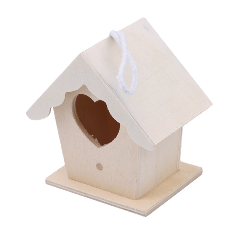 Wooden Mini Bird Cage Outdoor Hanging Birdhouse Box Garden Bird Cages Home Yard Decoration Bird Products Wooden Bird Parrot Nest