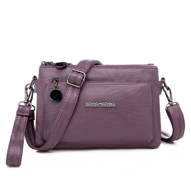 Oude tang casual schoudertassen voor vrouwen multi-pocket rits tas luxe handtassen vrouwen crossbody tassen: Paars