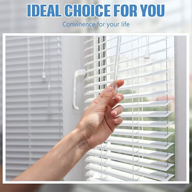 95AA Venetian Blinds Pulling Rod with Replacement Rod Heads Set Accessory for Transparent Curtain Vertical Wand Supplies Kit