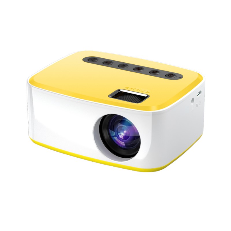 T20 USB LED HD 1080P Integrierte Version mit demselben Bildschirm Drahtloses Mobiltelefon MINI-Projektor Tragbarer Heimkino-Media-Video-Player: Leuchtend Gelben / EU-Stecker