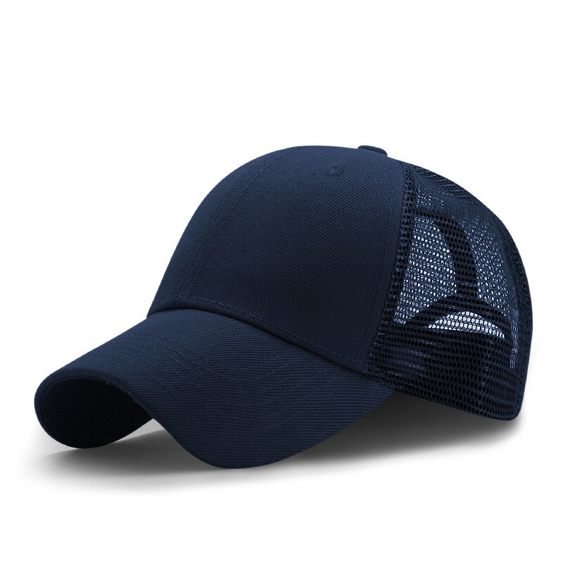 Frauen Baseball Kappe Frauen Hysterese Hut Sommer Messy Bun Mesh Hüte Casual Unisex Einstellbare Baseball Caps Weibliche: dark blue