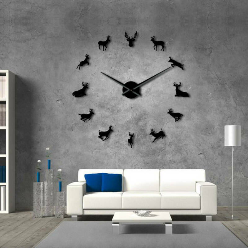 Pegatina de reloj de pared grande de acrílico, pegatinas de espejo de Ángel de moderno, reloj de pared adhesivo silencioso 3D, bricolaje, decoración del hogar