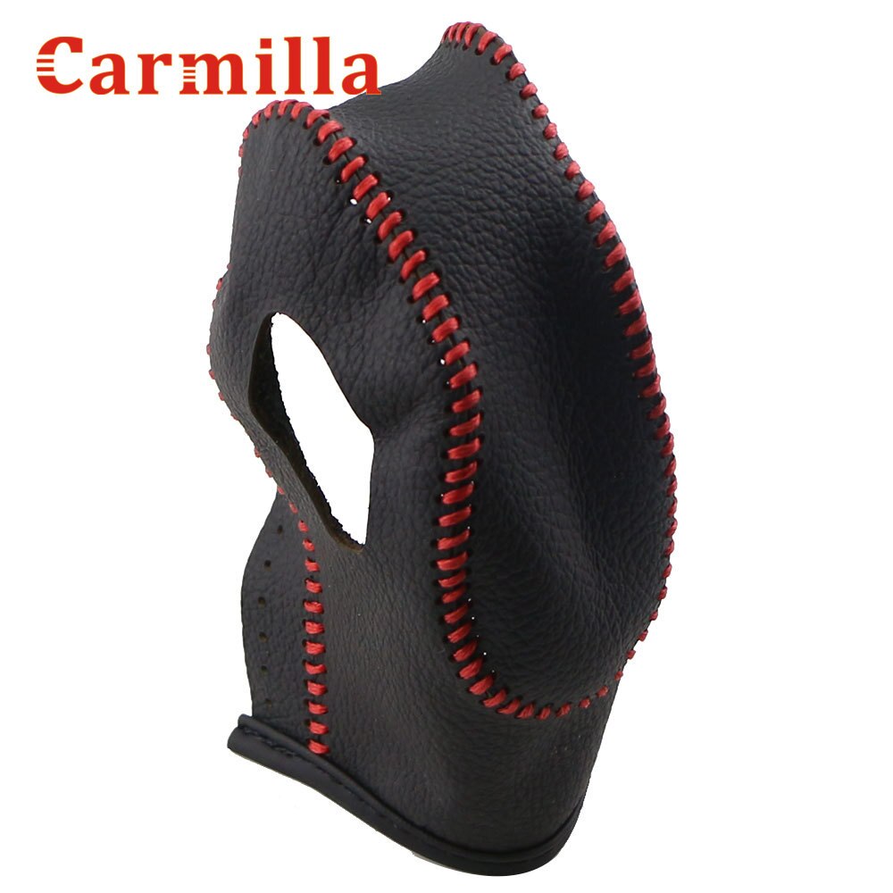Carmilla-perilla de palanca de cambios de coche, cubierta protectora de cuero AT MT, collares de cambio de marchas, cubierta de freno de mano para Ford MK7
