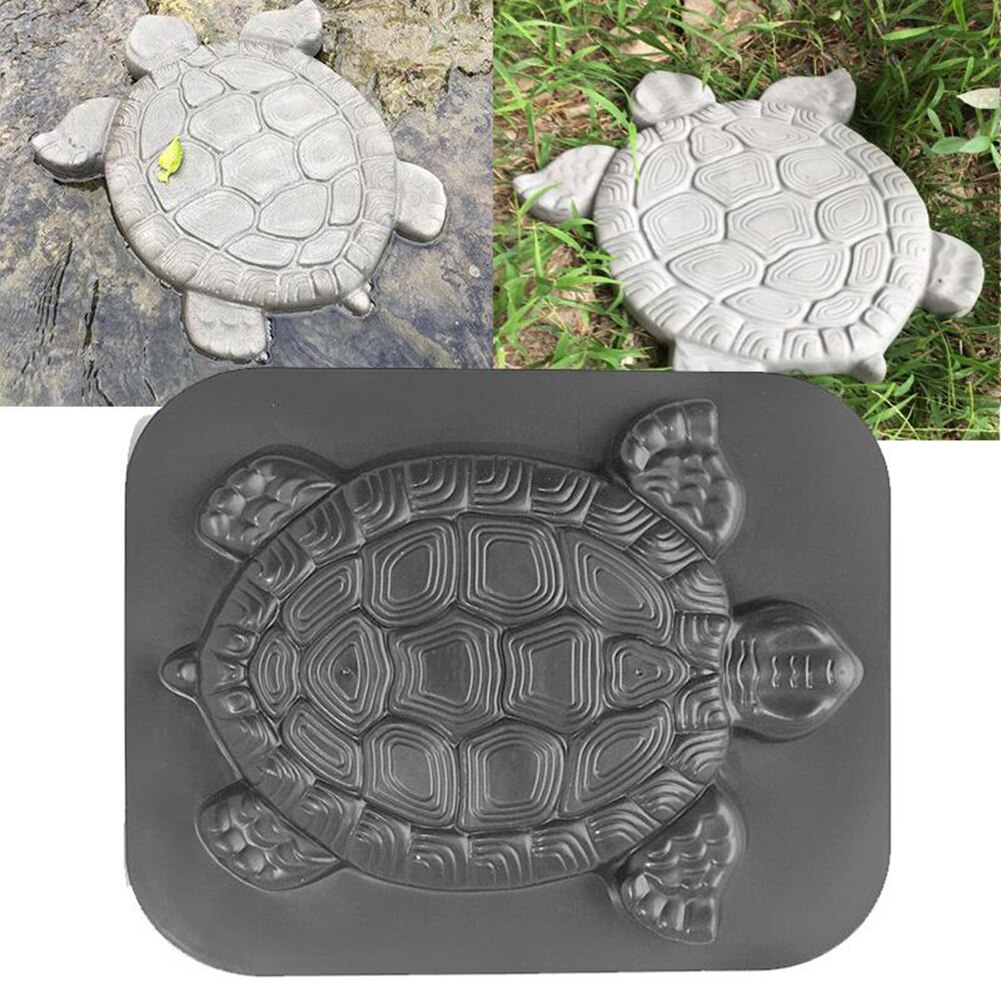 Concrete Cement Outdoor Stepping Stone Manual Reusable Driveway Turtle Shape Paving Mold Garden Decor