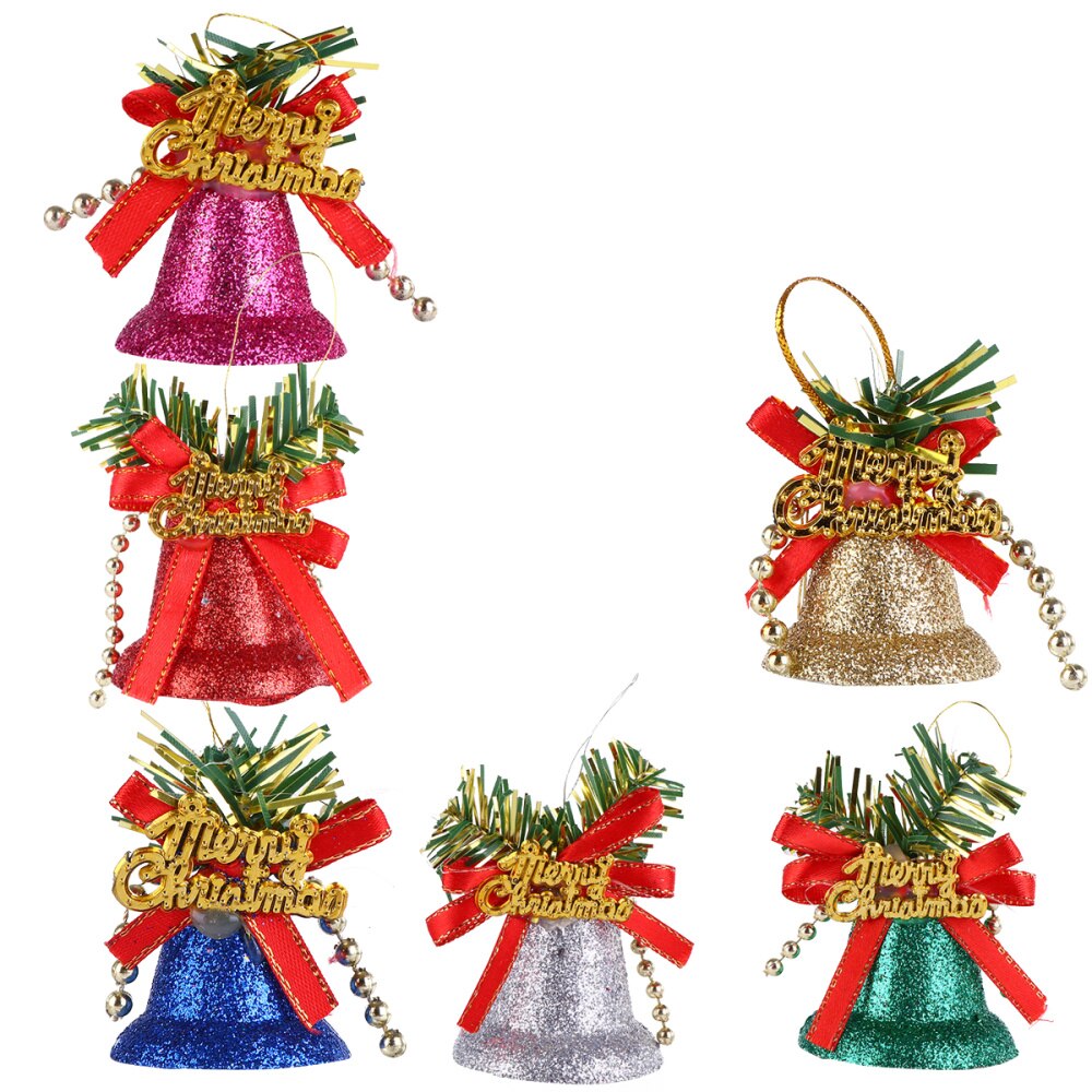 6 Stuks Jingle Bell Shiny Delicate Opknoping Hanger Kerstklokken Jingle Bell Xmas Bell Voor Deur