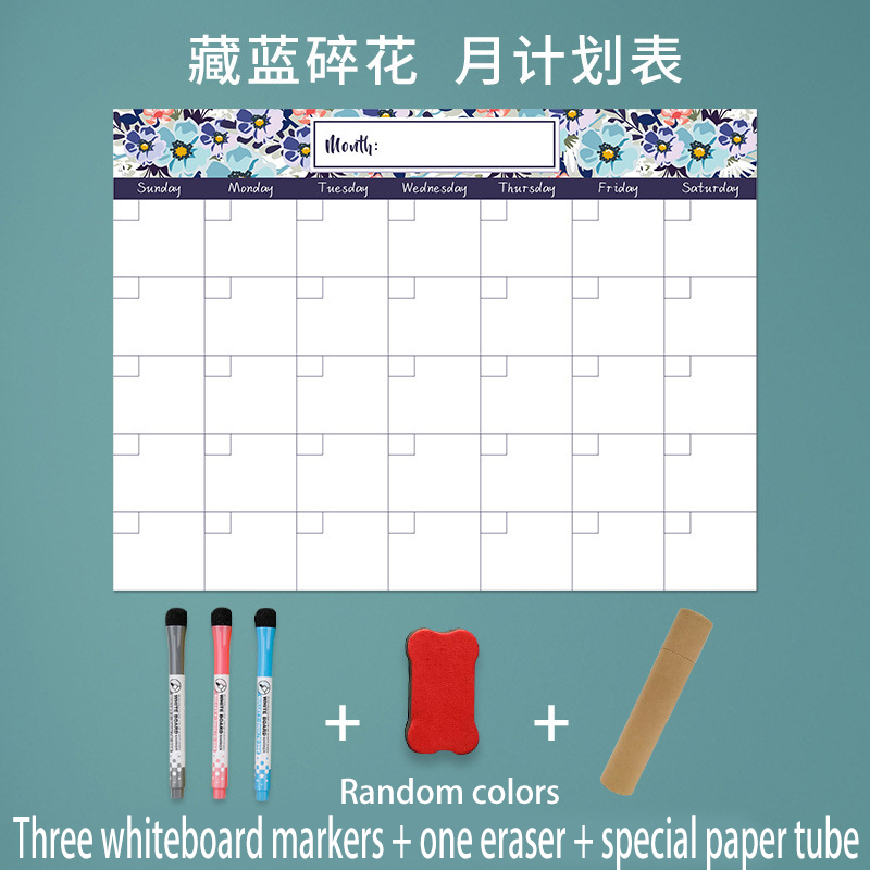 Magnetic Dry Erase Calendar Whiteboard Fridge Magnet Daily Message Stickers For Organizer Schedule Planner To Do List Notepad: Monthly schedule D