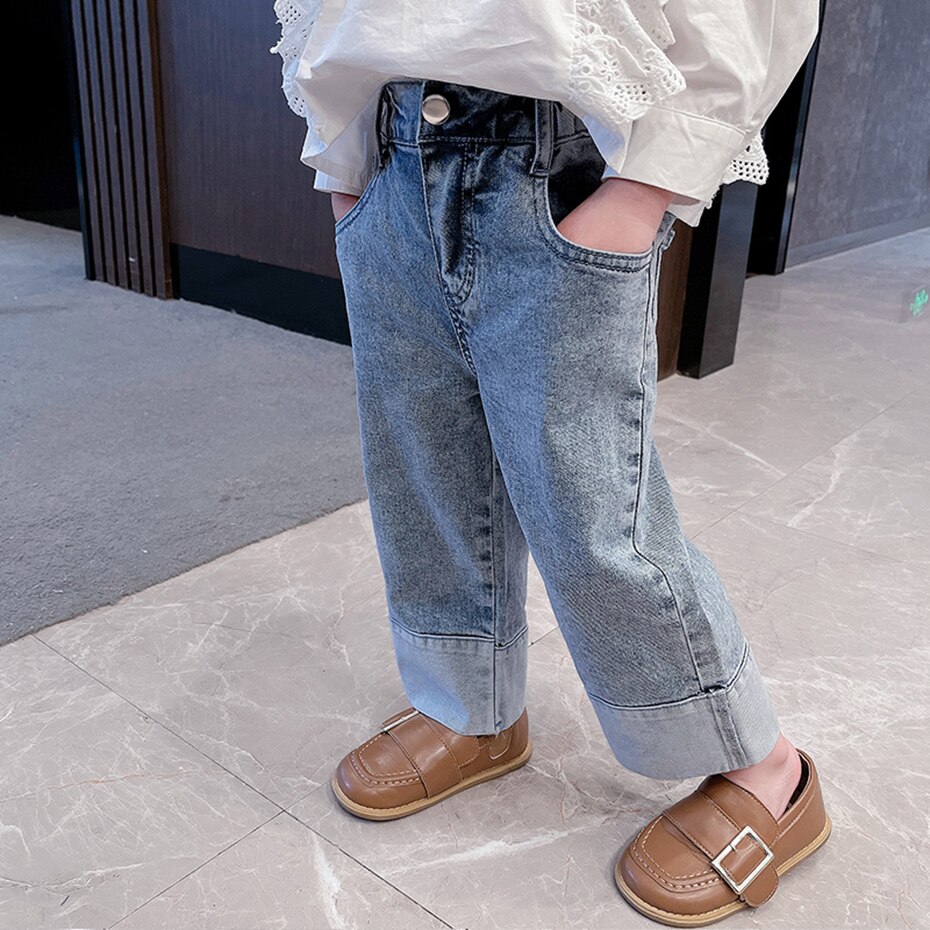 Baby Meisje Jeans Patchwork Jeans Voor Meisjes Lente Herfst Jeans Baby Meisje Casual Stijl Meisjes Kleding
