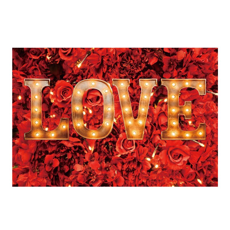 Valentine's Day Red Rose Love Heart Photography Backdrops Wedding Bridal Shower Photo Props Studio Booth Background Party Decor: B / 150x100cm